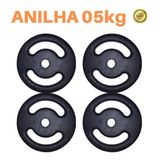 Kit 4 X Anilhas Super Premium De 5kg Ferro Pintada