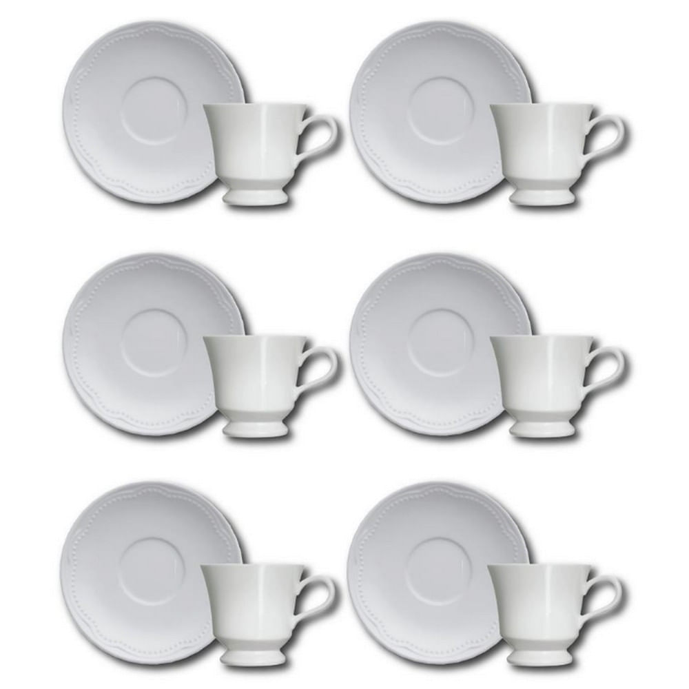 Conjunto De Xícaras Para Café Germer Cottage Em Porcelana 80 Ml 6 Peças