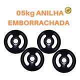 Kit 4x Anilhas De 5kg Emborrachada Super Premium Preta