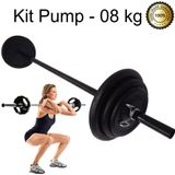 Kit Body Pump - Barra + 08 Kg De Anilhas Emborrachadas