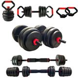 Kit Halteres Musculação Kettlebell 6 Em 1 Peso 40kg Odin Fit