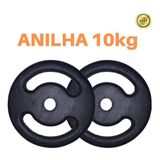 Kit 2 X Anilhas Super Premium De 10kg Ferro Pintada