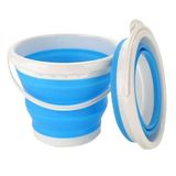 Balde Retrátil 10l Flexível Dobrável Silicone - Azul