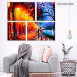 Conjunto de 4 Telas Decorativas em Canvas Paisagem Único