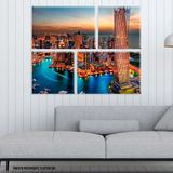 Conjunto de 4 Telas Decorativas em Canvas Dubai Único