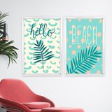 Quadro com Moldura Chanfrada Hello Beach