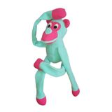 Macaco De Pelúcia Apito Brinquedo Pet Cachorros Verde Rosa