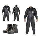 Capa De Chuva Jaqueta Calça Pantaneiro Pvc Bota Motoqueiro-m