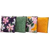 4 Capas De Almofadas Floral Verde/rosa 45cm X 45cm C/ Viés