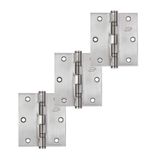 Dobradiça 3.x 2 Aço Cromo Acetinado 25kg Kit Com 3 Peças