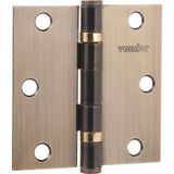 Dobradiça P/ Porta 3&quot; Aço Carbono Latonado C/ 3 Peças Vonder