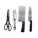 Kit Tesoura E 3 Facas - Jogo De Cozinha Linha Top