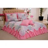 Kit Colcha Cobre Leito Belize Casal King Size 06 Pçs Rosa