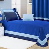 Cobre Leito Solteiro Stylo Tecido Micro Fibra Matelado 6 Peças - Azul