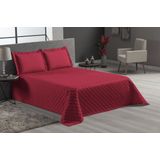 Cobre Leito Vermelho Matelado Cama Casal Queen 3 Peças