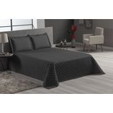 Cobre Leito Para Cama Casal Queen 4 Peças Matelado Preto