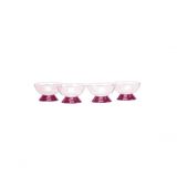 Kit Para Sobremesa 4 Bowls 250 Ml Bordô E Cristal Moda Do Chef