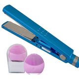 Kit 1 Prancha Nanotitanium + 1 Esponja Facial Rosa Bebê N24