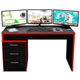 Mesa Computador Notebook Desk Game Drx 5000 Preto Vermelho