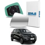 Lente Retrovisor Com Base Renault Kwid Todos Lado Esquerdo