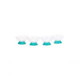 Kit Para Sobremesa 4 Bowls 250 Ml Verde E Cristal Moda Do Chef
