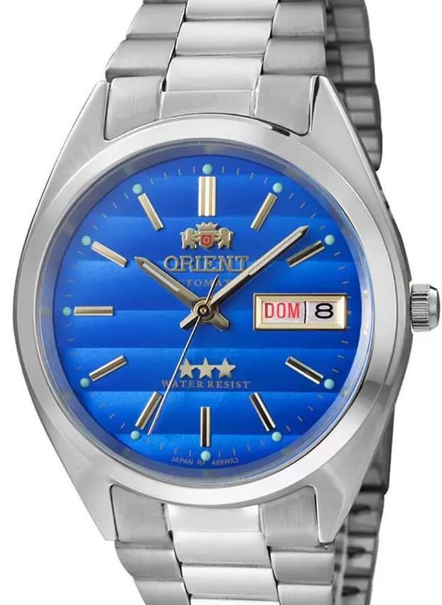 Relogio Orient Masculino Automatico Prata Azul 469wa3f A1sx