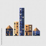 Casas E Prédios Da Cidade Quadro Com 8 Peças 6mm Placa