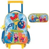Mochila Escolar Com Rodinhas Backyardigans + Estojo Duplo