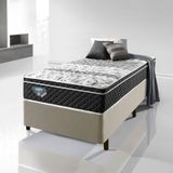 Cama Box Solteiro King Alpha Bege+colchão Gransleep Molas