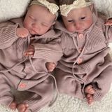 Bebê Reborn Recém-nascido 3D - 49 cm Olhos Fechados