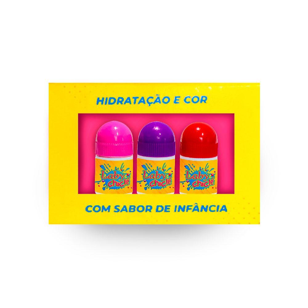 Laby Chicle - Hidratante Labial Com Cor - Kit 3 Sabores