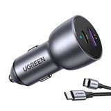 Carregador Veicular Turbo 42.5w + Cabo Usb Tipo C Carregamento Rápido Multiproteção Design Compacto