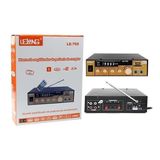 Amplificador Áudio Receiver Bluetooth Som 110v Usb Le-705