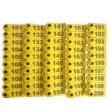 Kit 100 Brinco Bovino Para Gado Numerado 101 A 200 Amarelo