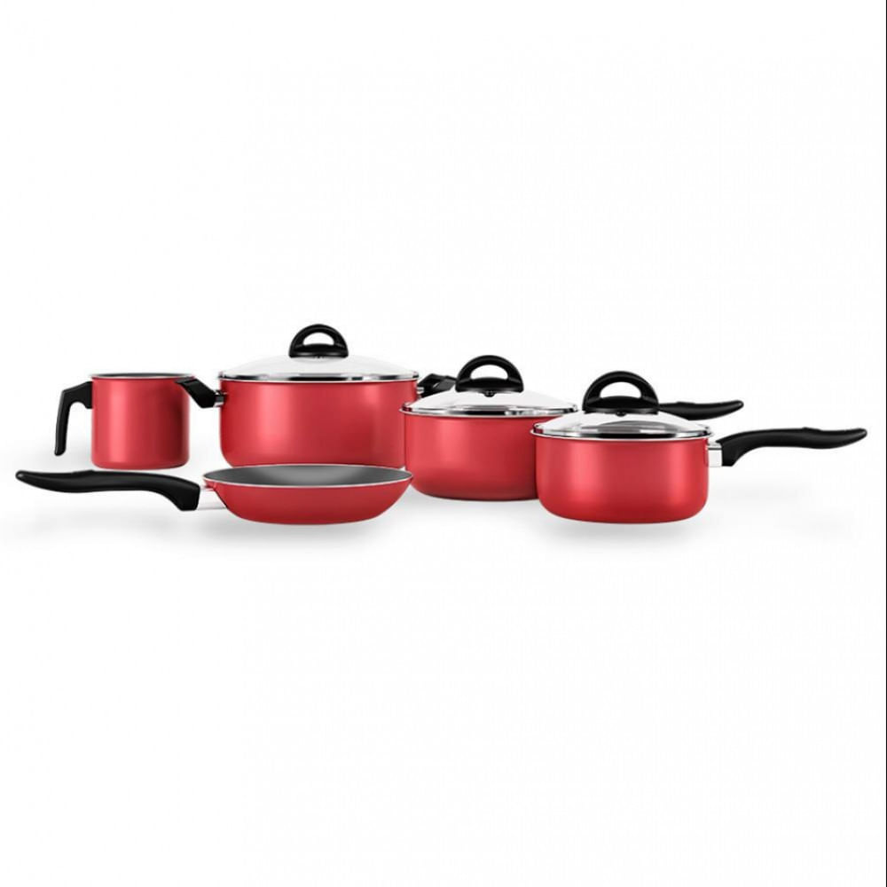 Conjunto De Panelas Brinox Chilli Com Revestimento Antiaderente 5 Peças