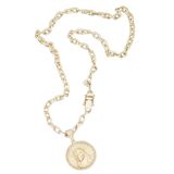 Corrente Grumet Cadeado Lateral 7mm Pingente Medalha