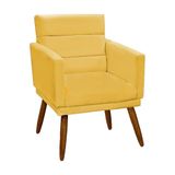 Poltrona Decorativa Nina Veludo Confort Amarelo Veludo 1709