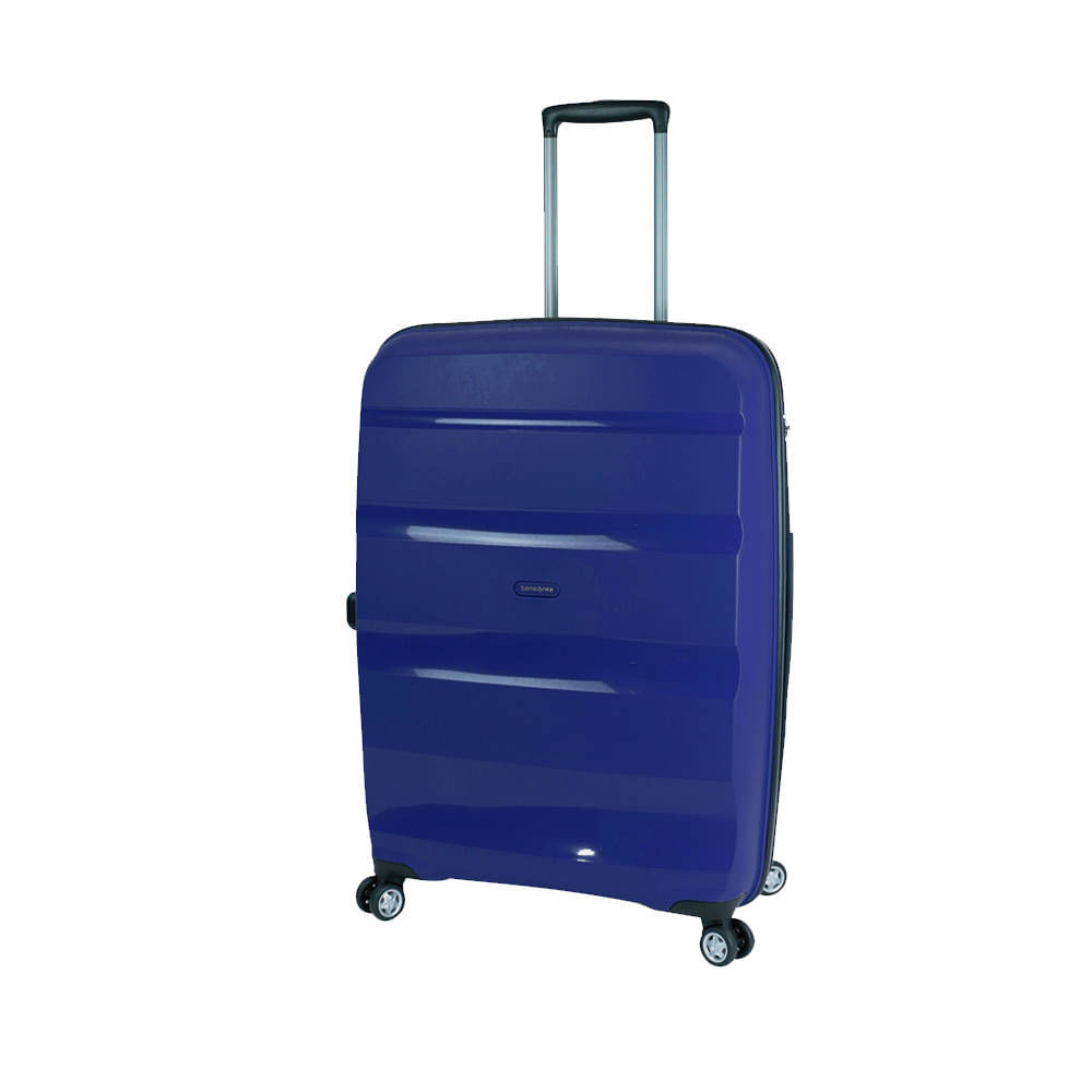 Mala De Viagem Grande Expansível Em Polipropileno Samsonite Spin Air Cadeado Tsa Azul