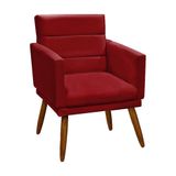 Poltrona Decorativa Nina Veludo Confort Vermelho Veludo 2751