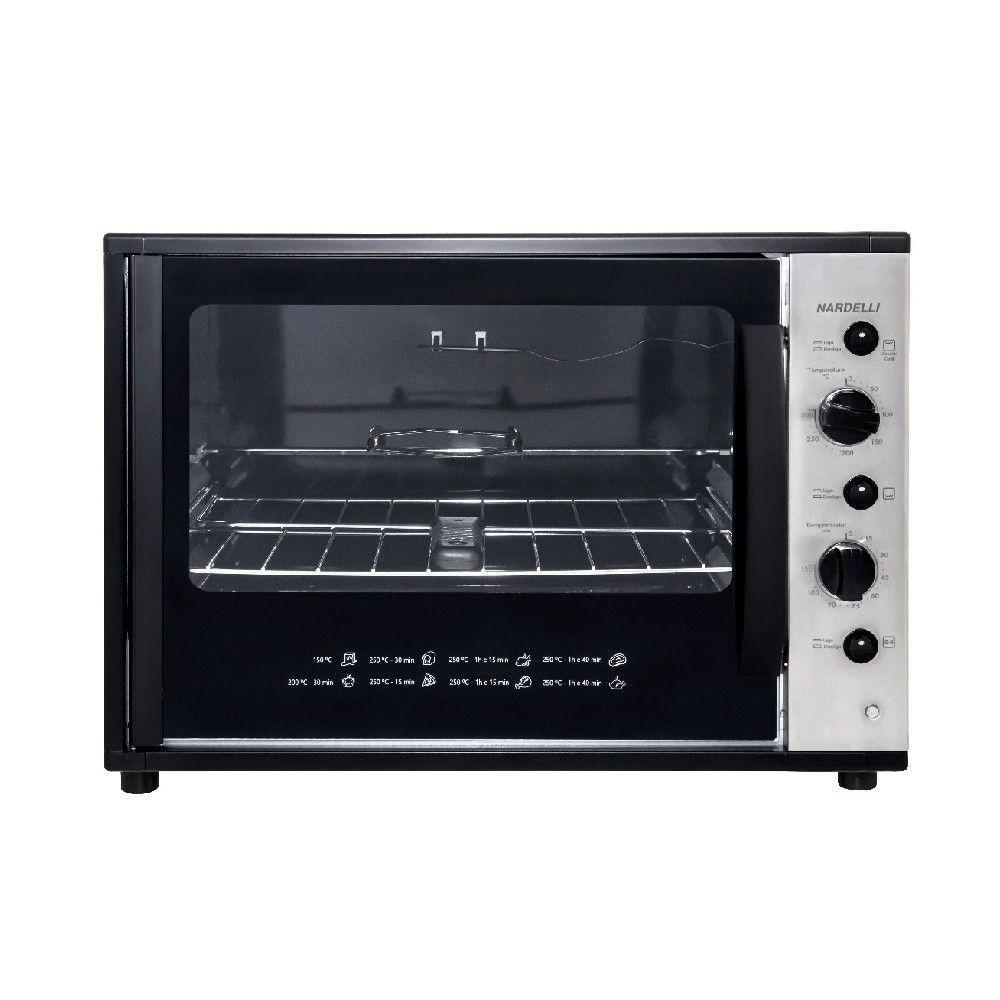 Forno Elétrico Bancada Com Espeto Giratório Preto 220v