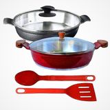 Jogo Frigideiras Antiaderente Usinado Aa E Am 30cm T03 N02