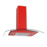 Coifa De Parede Clean Vidro Curvo 80cm 140w Vermelho 110v