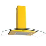 Coifa De Parede Clean Vidro Curvo 90cm 140w Amarelo 220v