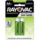 Pilhas Aa Recarregavel Rayovac C/2un Original