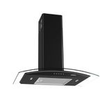 Coifa De Parede Clean Vidro Curvo Black 75cm Preto 110v