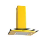 Coifa De Parede Clean Vidro Curvo 140w 60cm Amarelo 220v