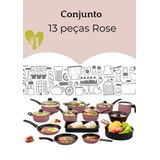 Kit 13 Panelas Rose Moderno Sofisticado Antiaderente Teflon