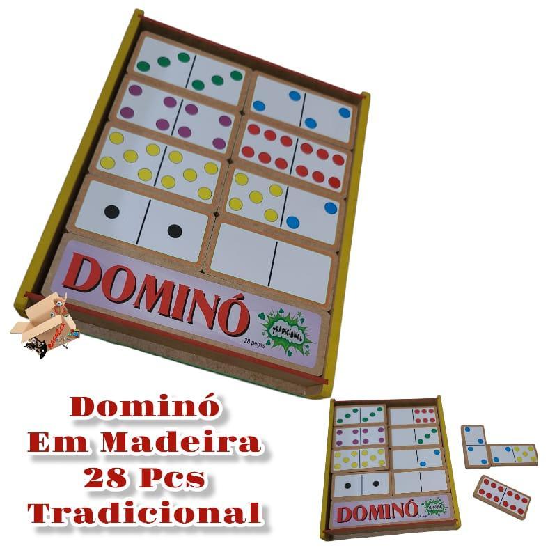 Brinquedo Pedagógico Madeira Dominó Animais E Frutas Premium