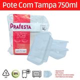 Embalagem Descartável Marmita Fitness Pote C Tampa 750ml 24u