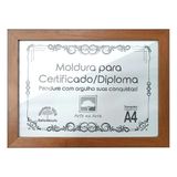 Diplomas Madeira A4 Com Tela De Acetato Titulos Moldura Ocre